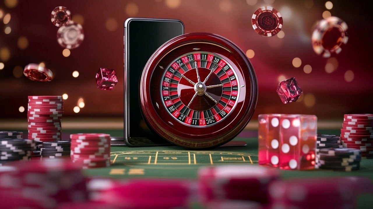Roulette wheel with betting grid showing various number and color options